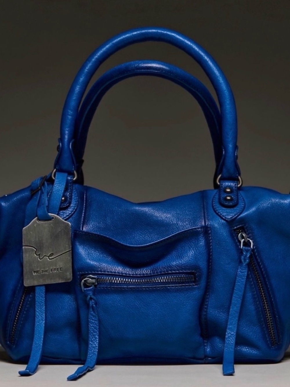 💙Free People Baby Emerson Tote NEW COLOR Sapphire Blue NWT 💙 w/FP gift receipt